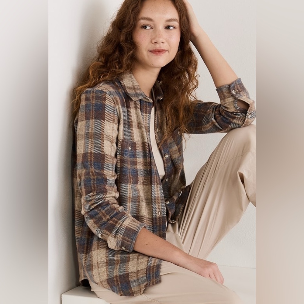 Faherty Brown and Blue Checkered Shirt